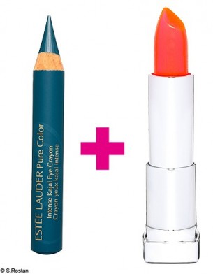 Maquillage des paupieres canard et une bouche rose