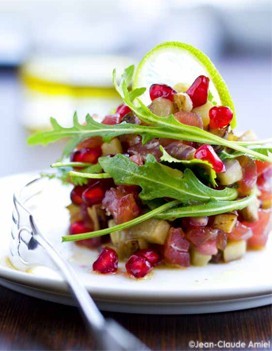 TARTARE DE THON ET AUBERGINE &Agrave; LA GRENADE