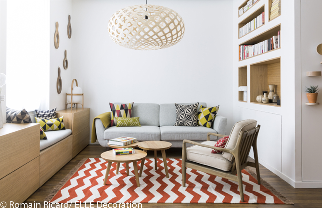 Visite en 3d d'un appartement malin de 40 m² elle décoration Rangement pour petit appartement