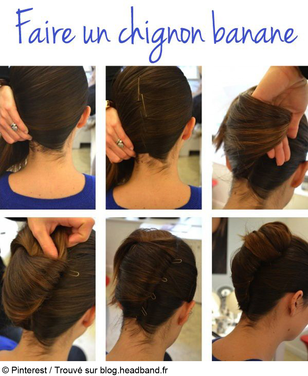 Chignon banane cheveux longs