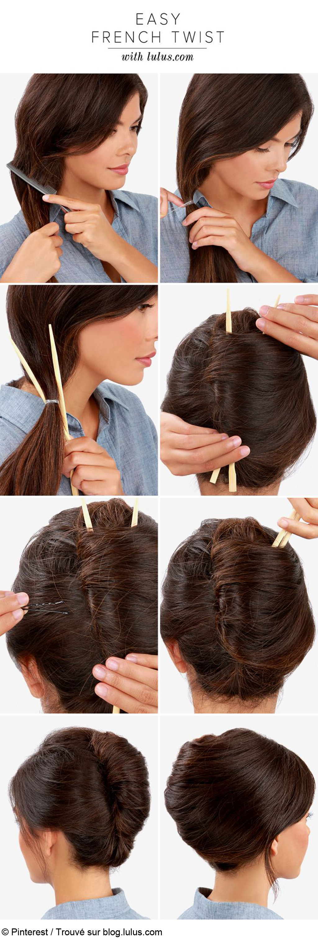 Chignon banane à l\u0027aide de baguette