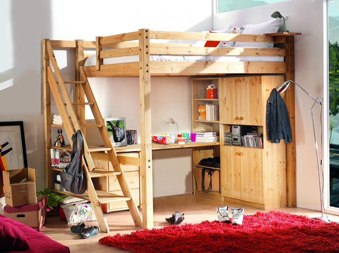 Tendance: le lit mezzanine elle décoration Bureau ado avec rangement