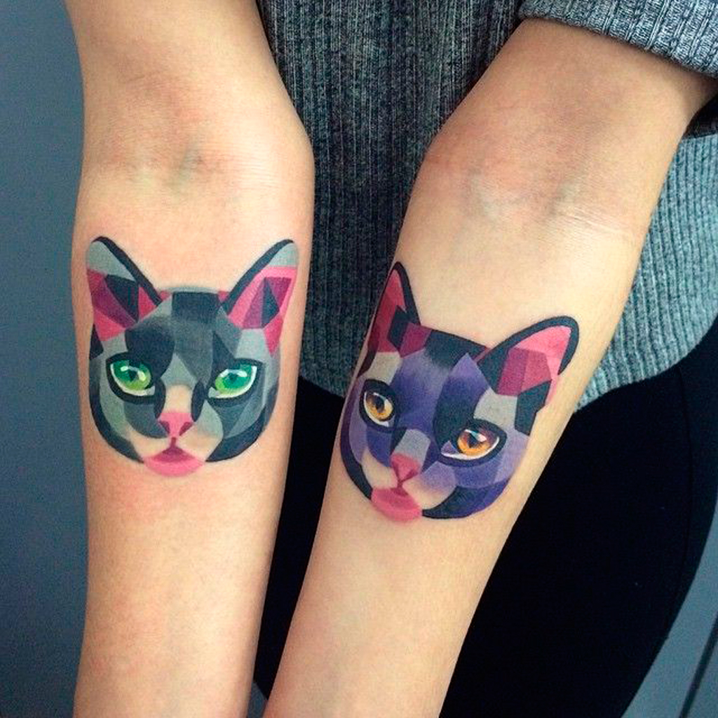 Tatouage Chat En Couleurs Tatouage Chat Les Plus Jolies Inspirations Pinterest Elle