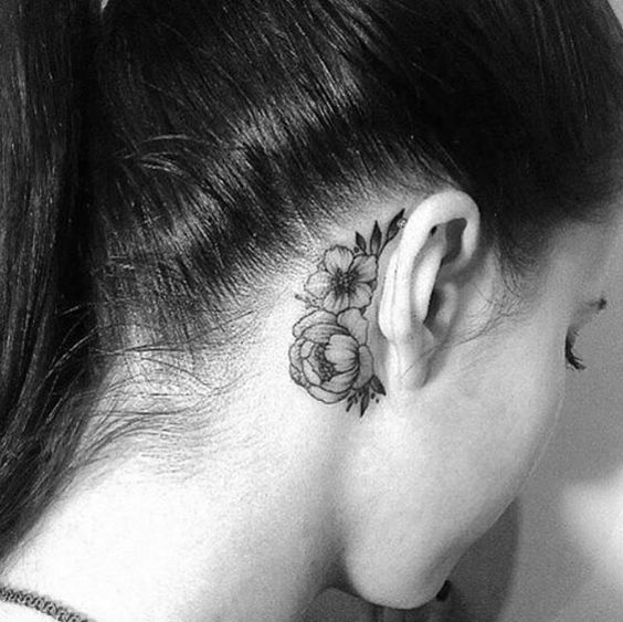 Tatouage Derriere Oreille Femme