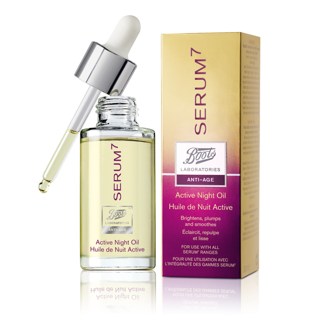 Huile de Nuit Active Serum 7, Boot’s Laboratories (à partir du 1er