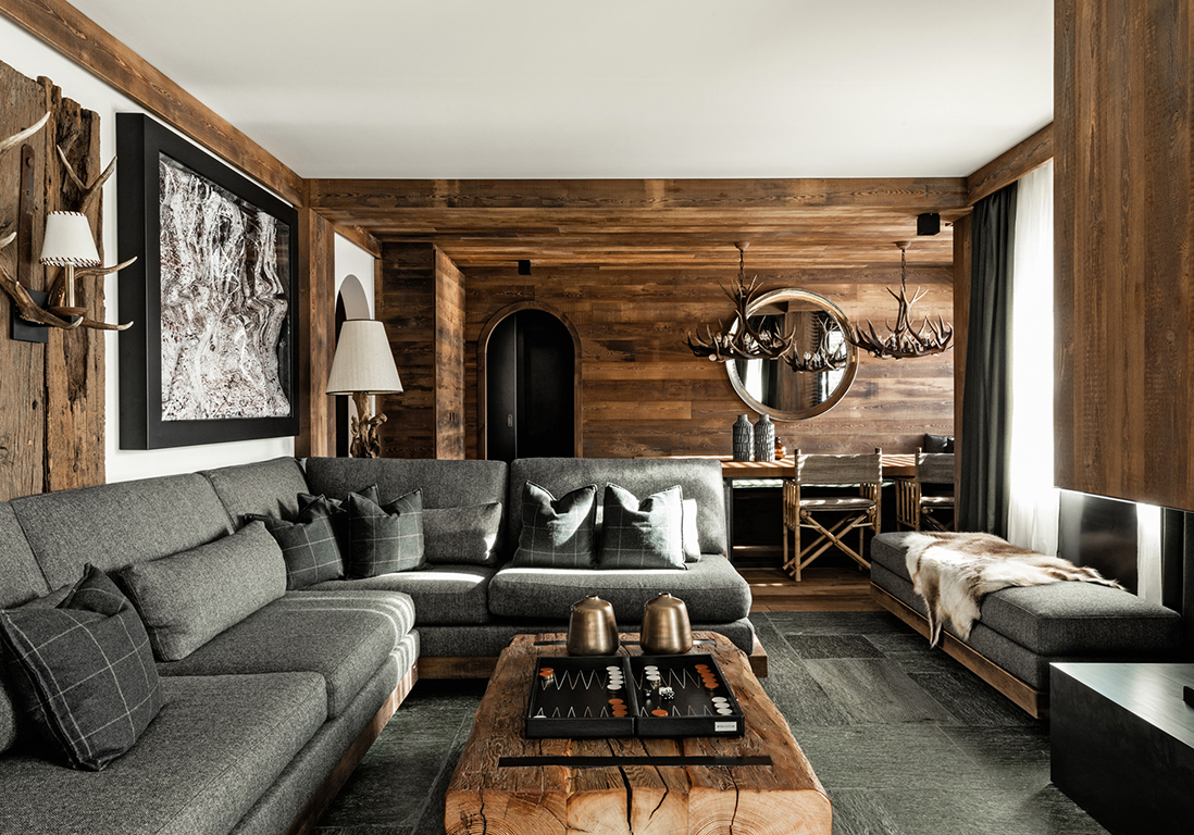 Un appartement façon chalet de montagne, entre tradition et modernité - Elle Décoration