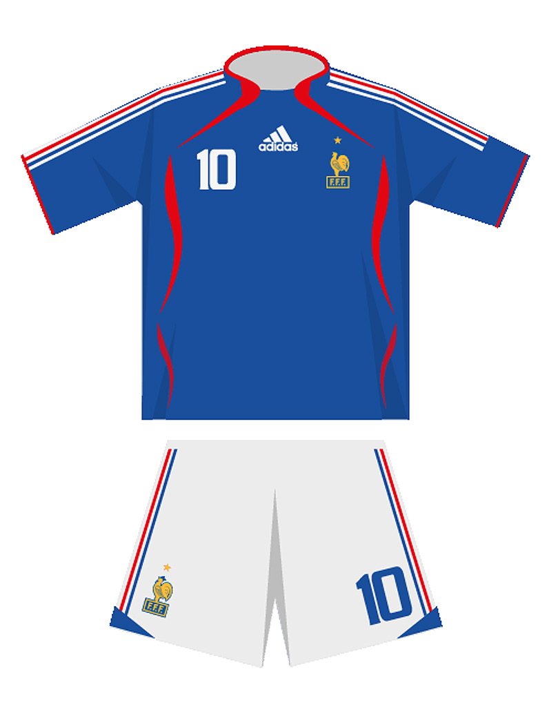 Le maillot de l’équipe de France de football en 2006 Coupe du monde de football le maillot