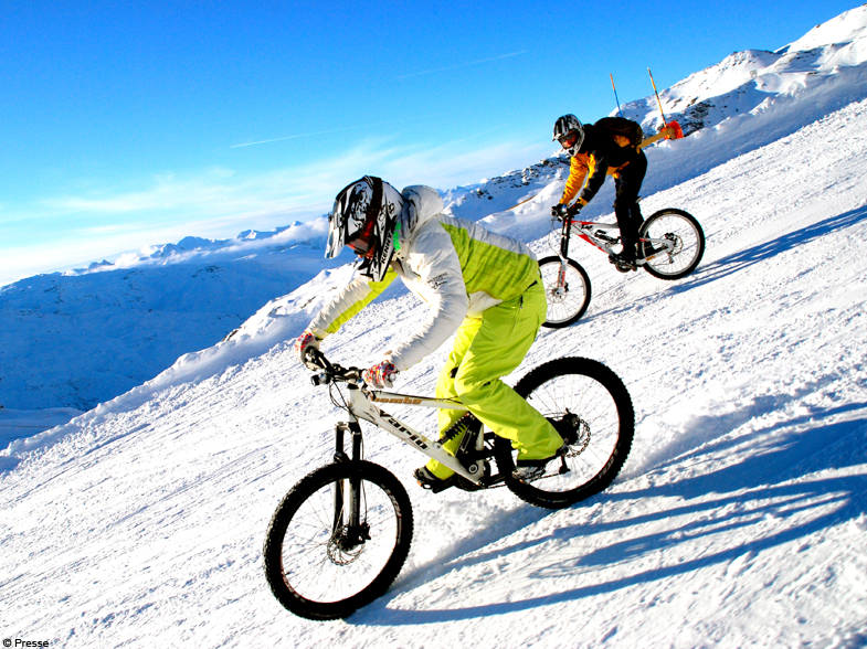VTT sur neige Les nouveaux sports de glisse Elle