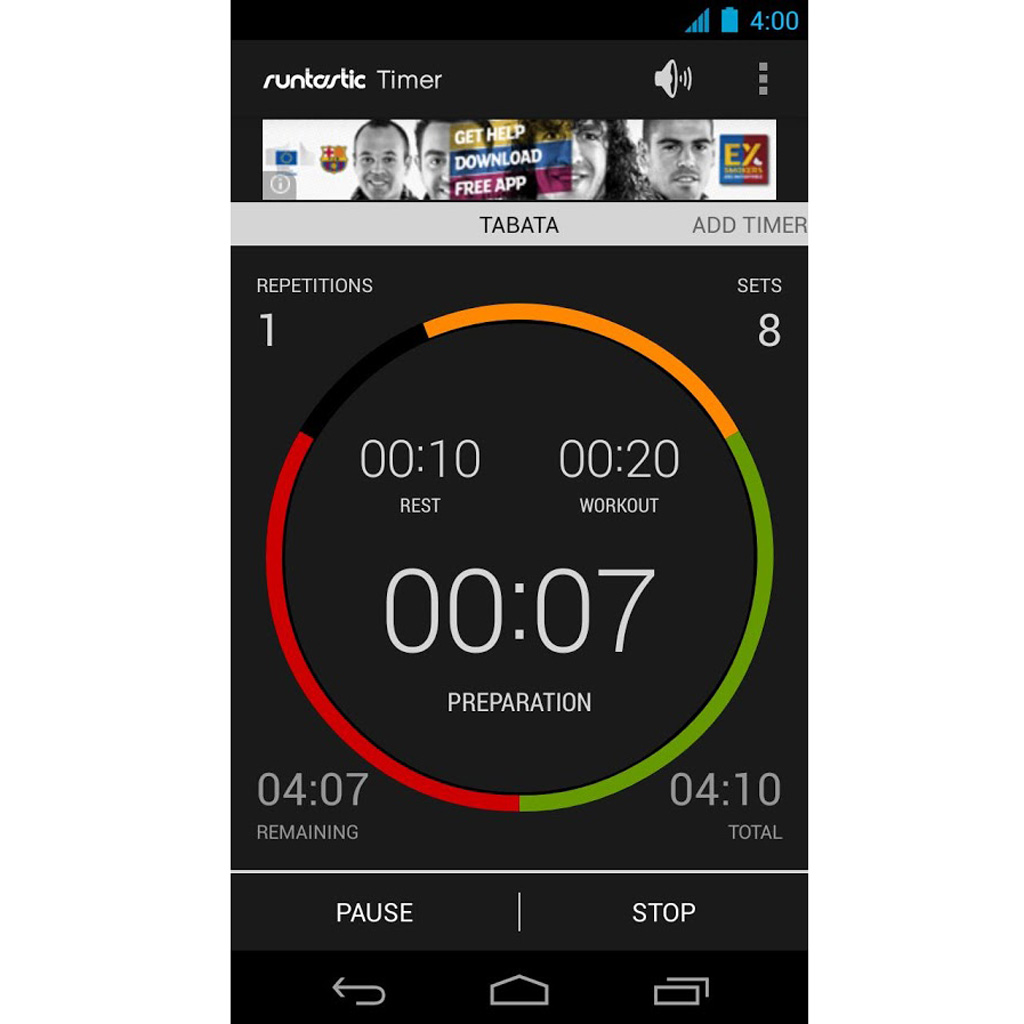 Runtastic Timer App for Workout Les meilleures applications sportives