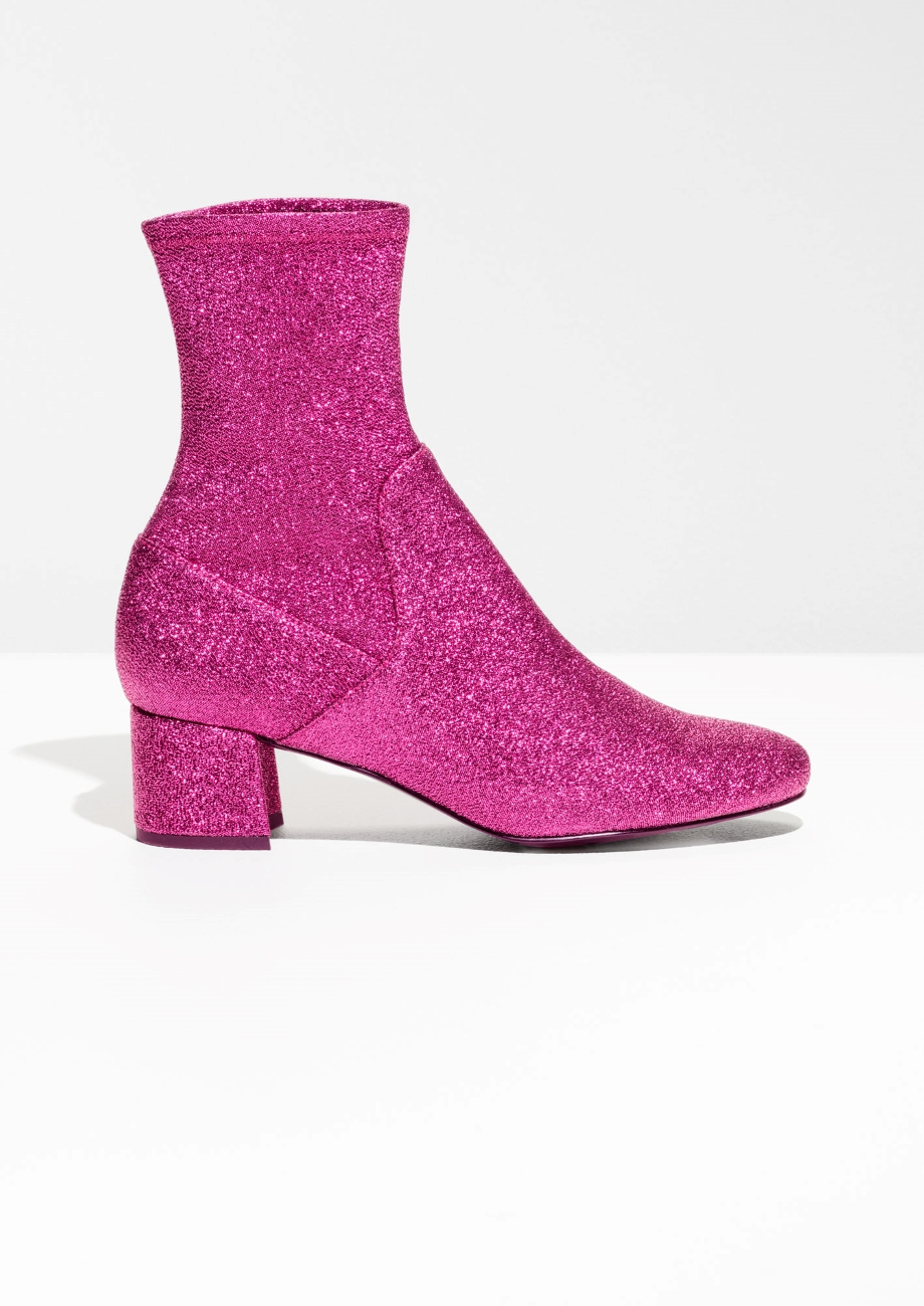 Chaussettes Feston Courtes à Paillettes ROSE – Taille Unique 36-42 – Composition : 55% Coton, 32% Polyester, 11% Fibre Métallisée, 2% élasthanne