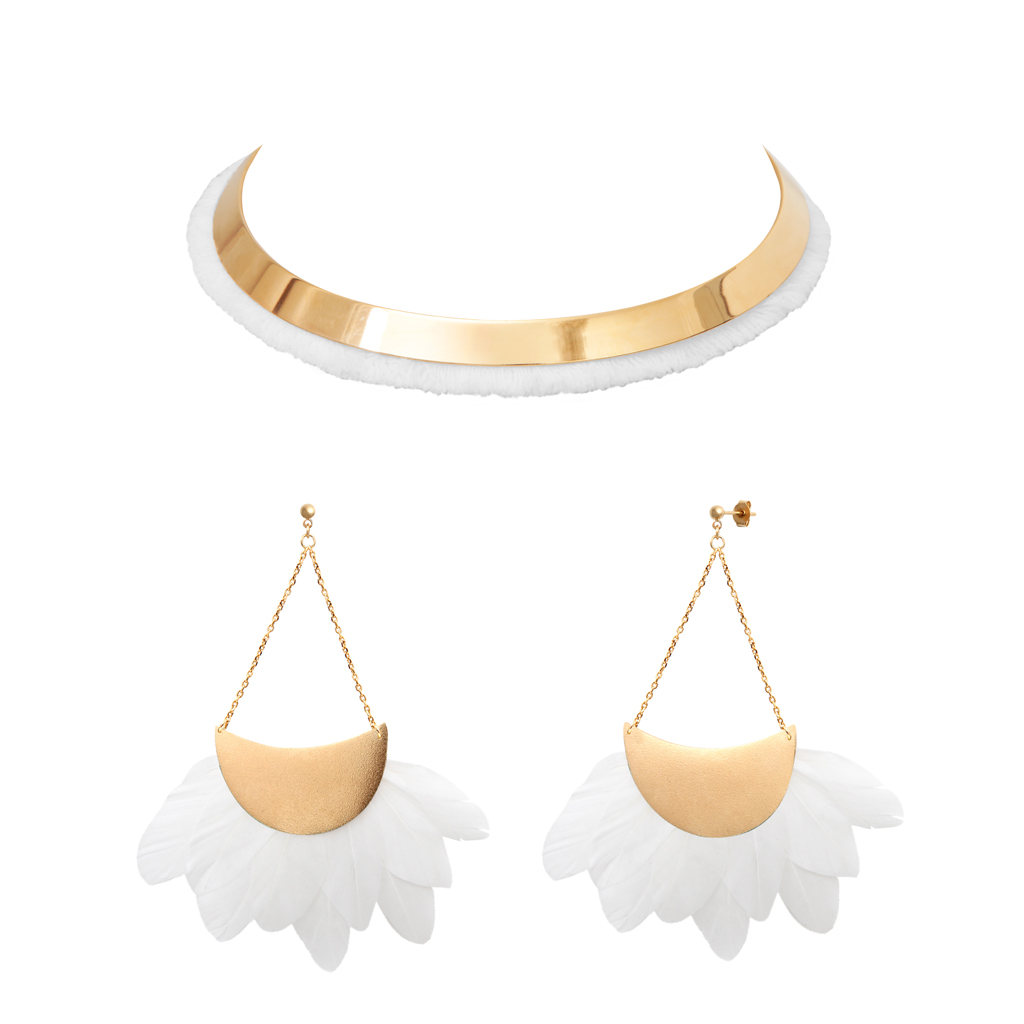 Parure De Bijoux Fantaisie (collier, Bague, Boucles D'oreille) - Neuf Sans Emballage