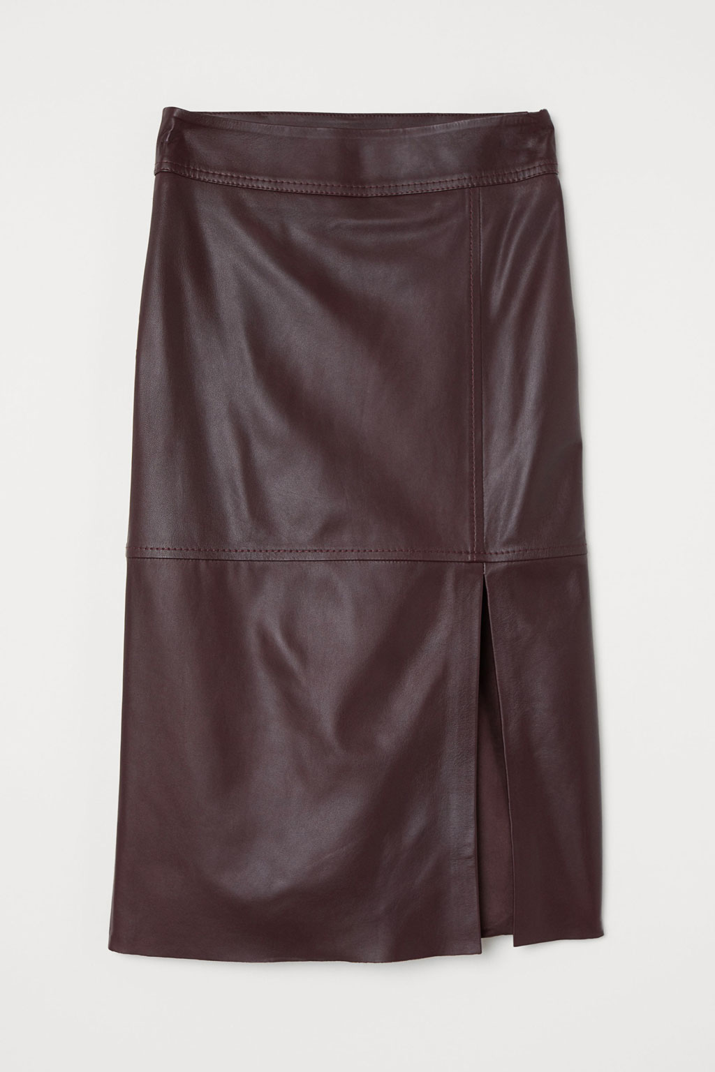 Jupe midi en cuir H&M - 20 jupes midi ?� adopter cet automne - Elle