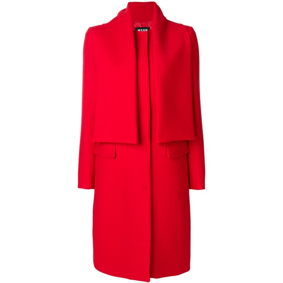 Manteau Vintage Gaston Jaunet Rouge - Laine, Larges Revers, Style Années 70, Made In France