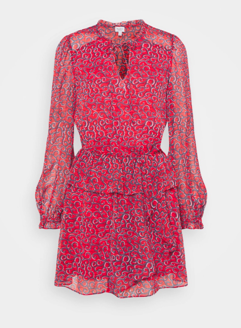 Robe Patineuse Pepe Jeans Fille - 100% Coton Avec Volants | Style Bateau Et Taille Élastique
