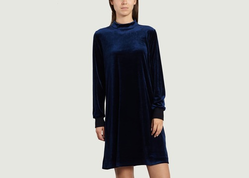 Pull Sonia Rykiel En Velours Bleu – Manches Courtes Taille L Occasion Très Bon état