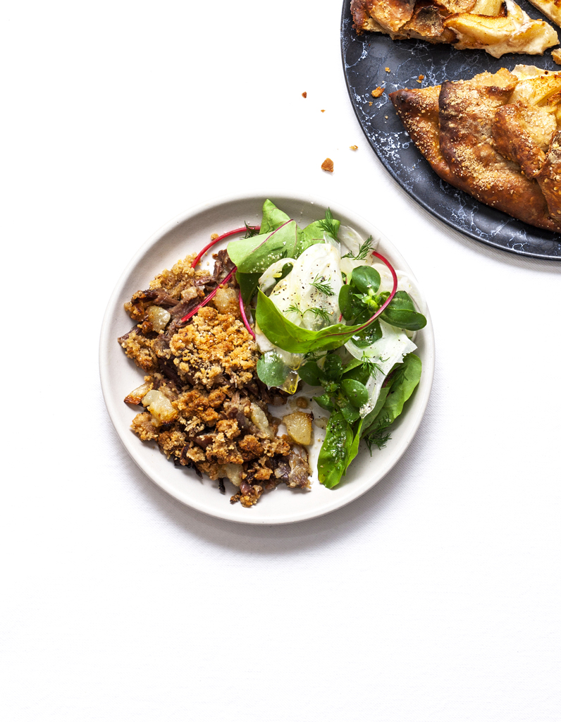 Crumble de confit de canard, poire et noisettes - 35 ...
