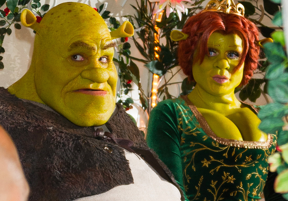 Bandeau Déguisement Ogre Vert Shrek & Fiona – Taille Unique, Oreilles Dorées, Accessoire Facile