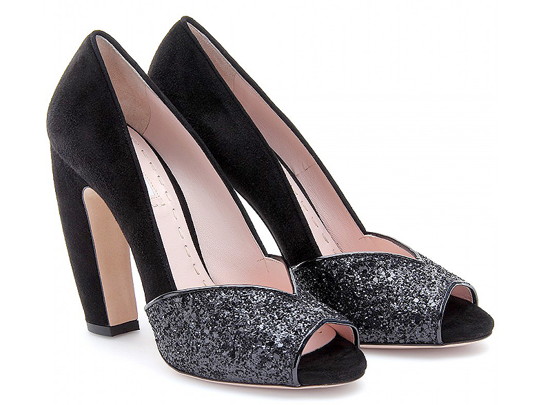 escarpins glitter doré