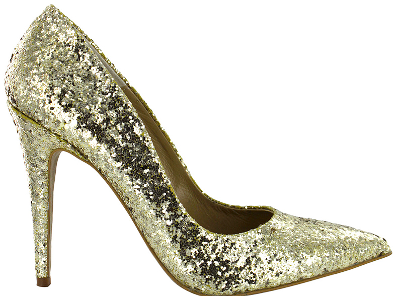 escarpin doré femme